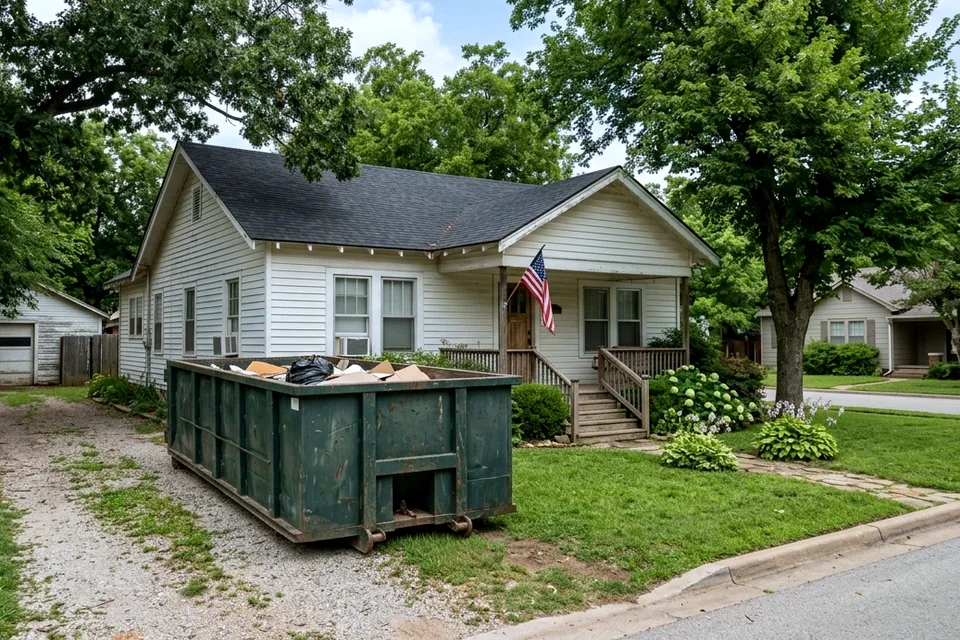 Dumpster rental in Downtown Lawton OK sized for narrow lots and older homes