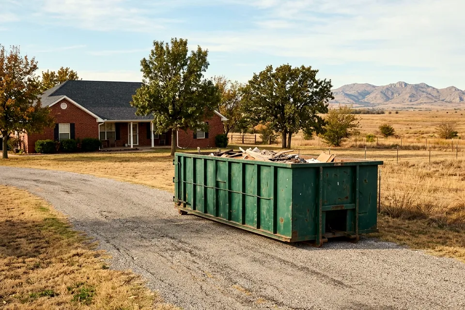 Roll off dumpster delivery across Lawton OK, Comanche County and nearby Southwest Oklahoma towns